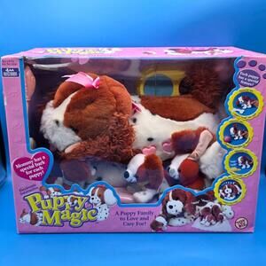VINTAGE 2001 PUPPY MAGIC INTERACTIVE PUPPY FAMILY 33540 TOYBIZ